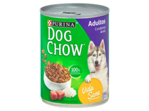 DOG CHOW ADULTO LATA DE CORDERO Y ARROZ 375 GR