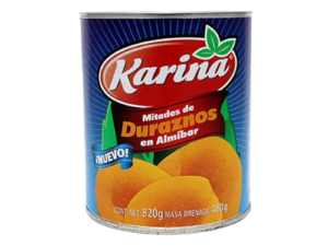 Durazno en almíbar mitades Karina 820 gr