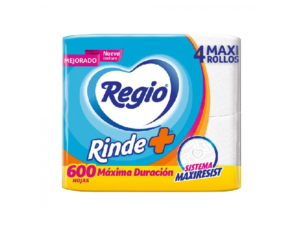Papel Higienico Rinde+ 600 Hojas Regio